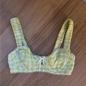 For Love And Lemons Gingham Bra Top
